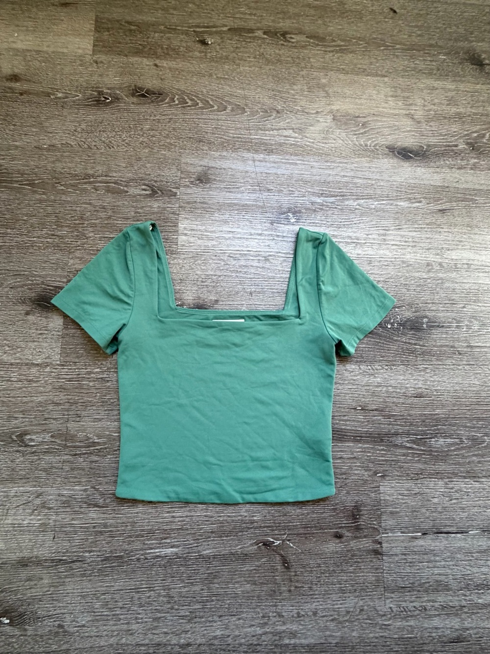 Babaton Mint Green Square-Neck Crop Top